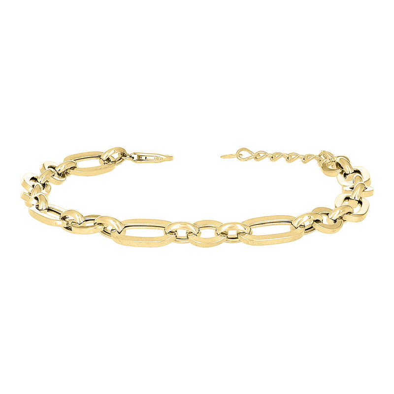 10kt Yellow Gold Unisex Fashion Link Bracelet Size 8 Inches