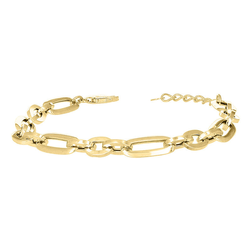 10kt Yellow Gold Unisex Fashion Link Bracelet Size 8 Inches