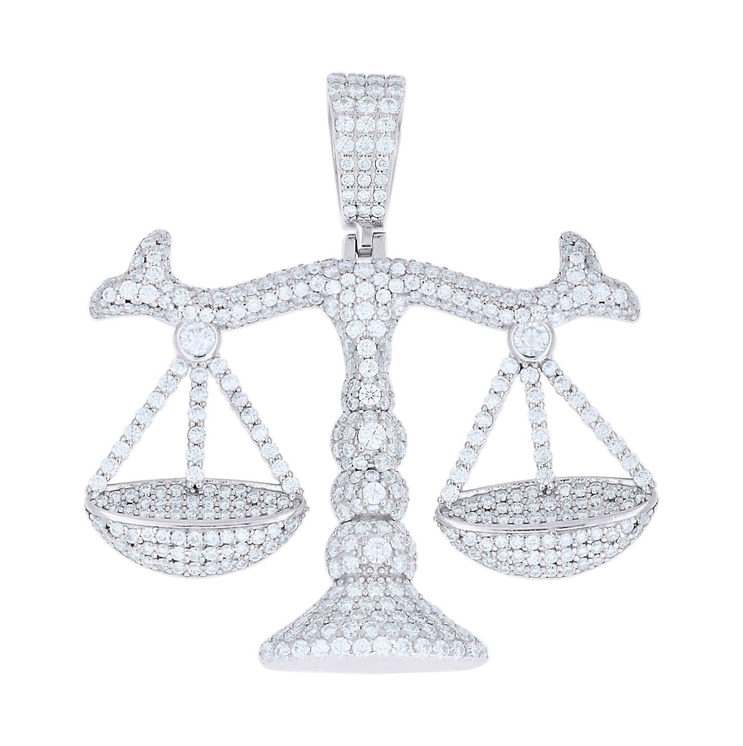 Sterling Silver Mens Moissanite Scales of Justice Symbols Pendant – Elegant Jewelry Gift for Birthday, Anniversary, Engagement, Wedding