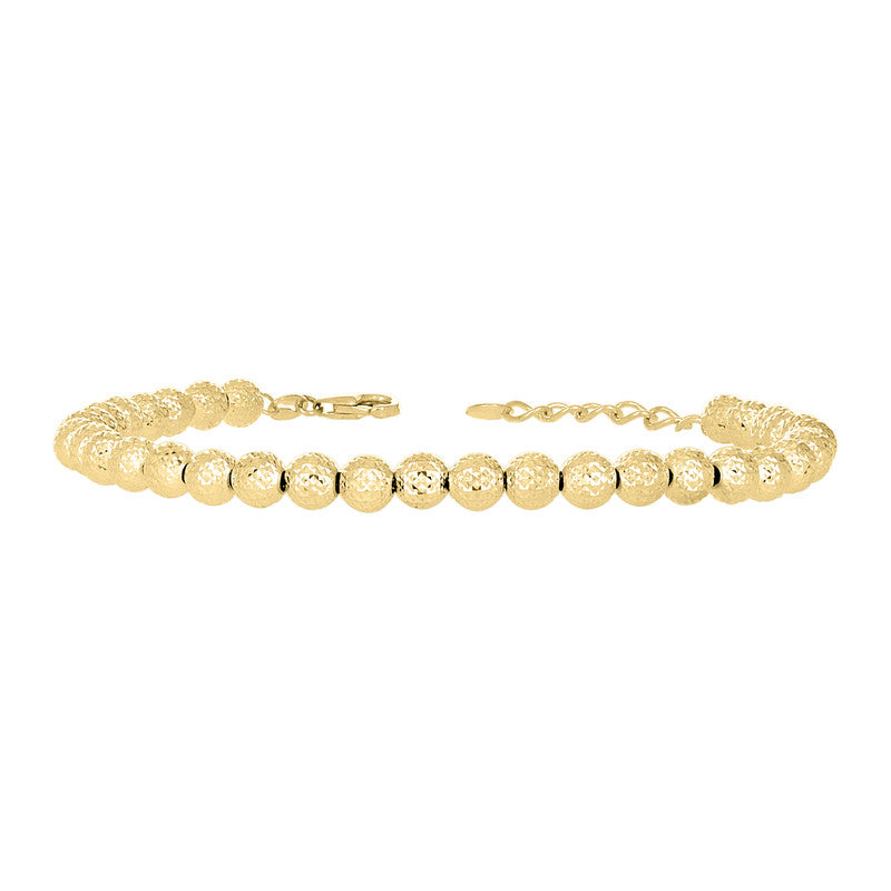 10kt Yellow Gold Womens Beaded Fashion Bracelet Size 8 Inches
