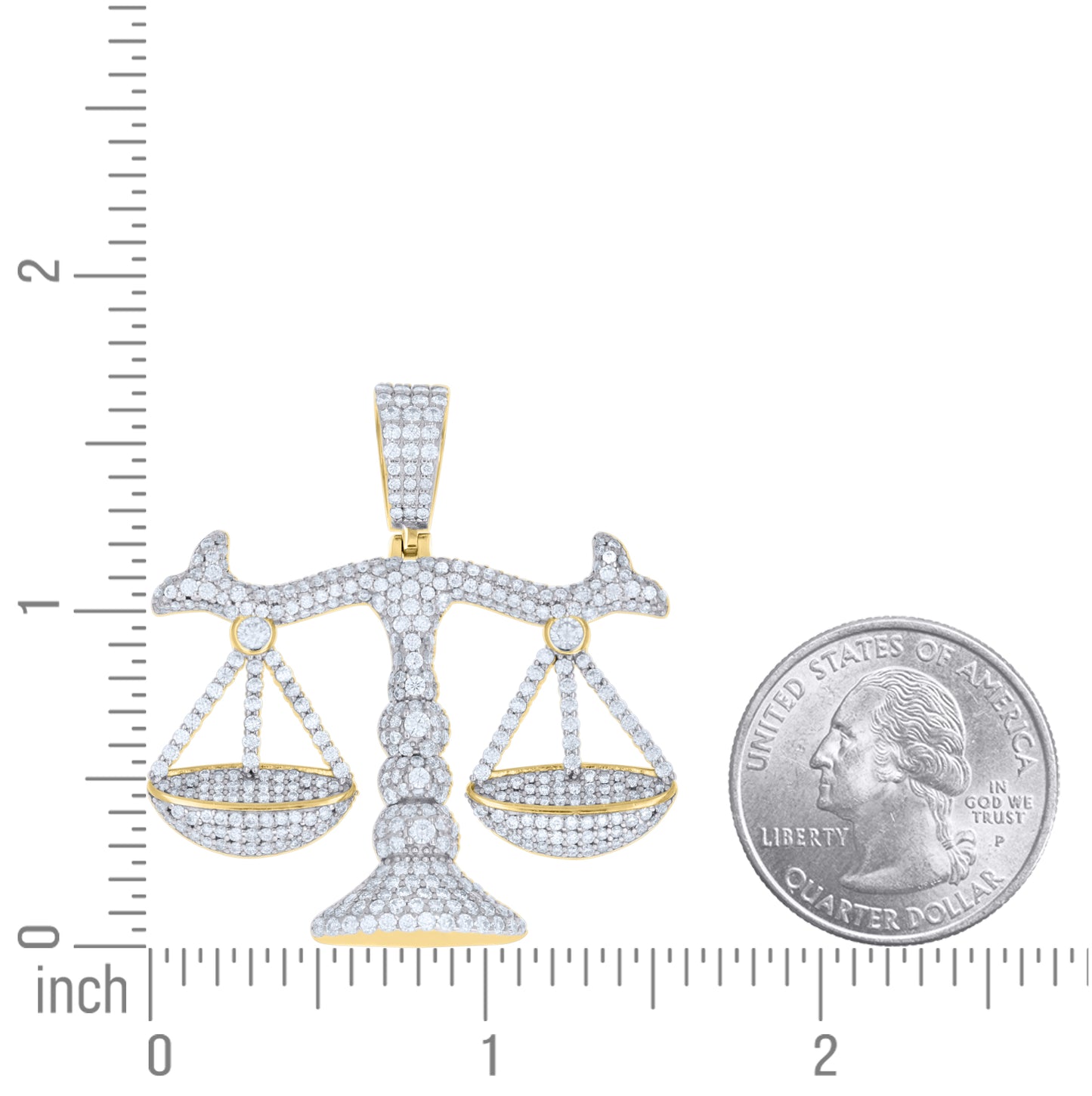 Sterling Silver Mens Moissanite Scales of Justice Symbols Pendant – Elegant Jewelry Gift for Birthday, Anniversary, Engagement, Wedding