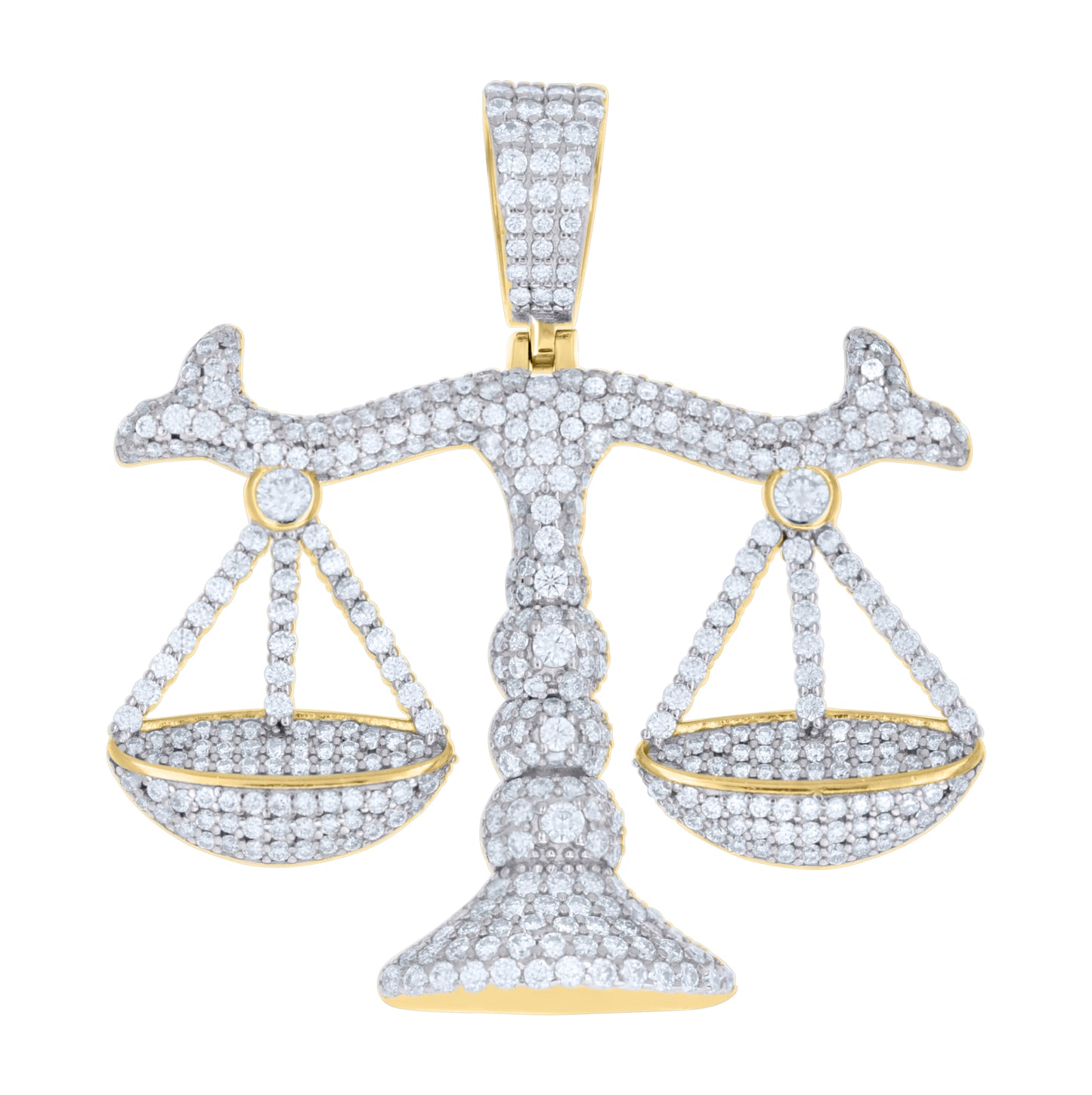 Sterling Silver Mens Moissanite Scales of Justice Symbols Pendant – Elegant Jewelry Gift for Birthday, Anniversary, Engagement, Wedding