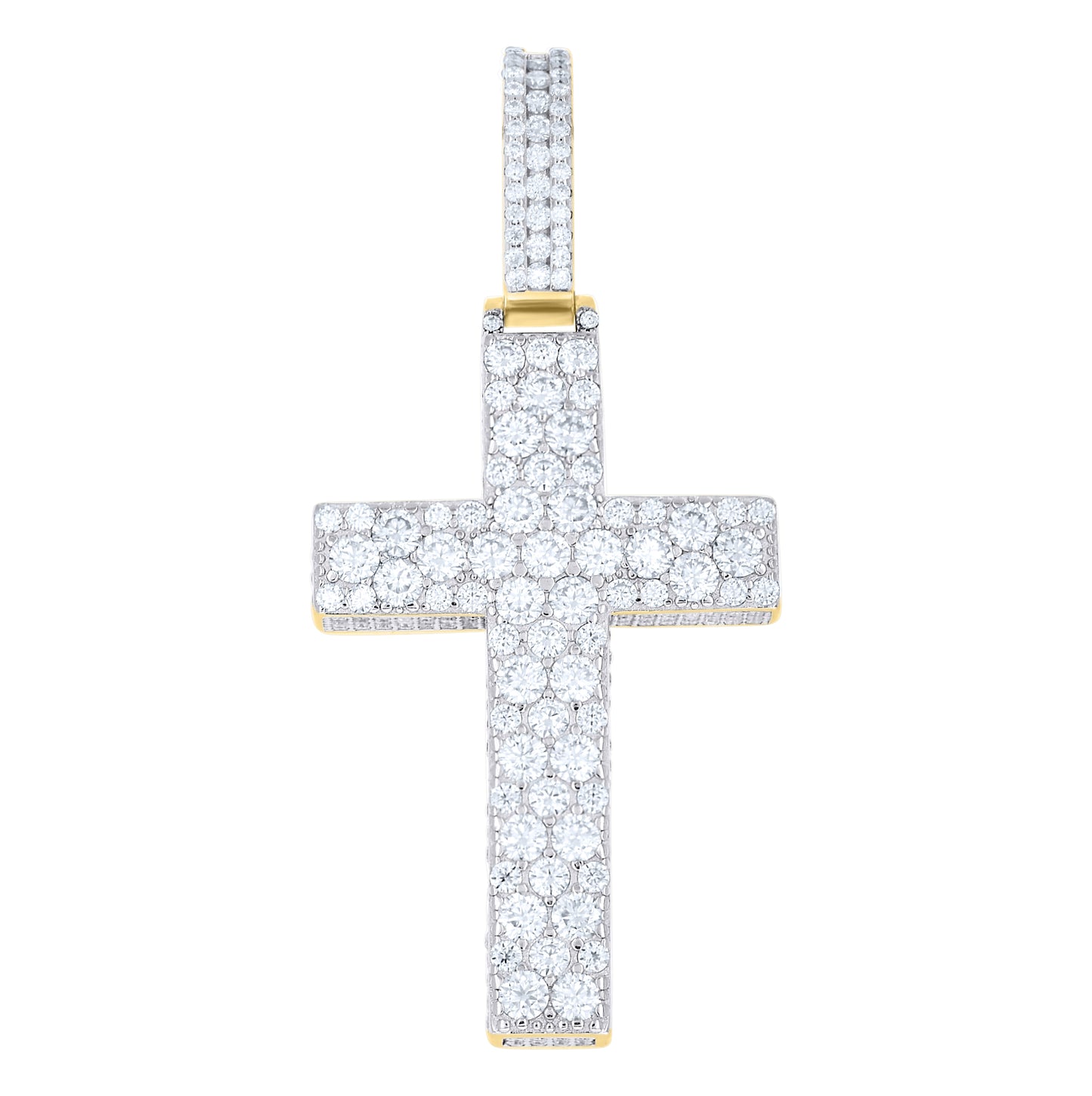 Sterling Silver Mens Moissanite Cross Religious Pendant – Elegant Jewelry Gift for Birthday, Anniversary, Engagement, Wedding