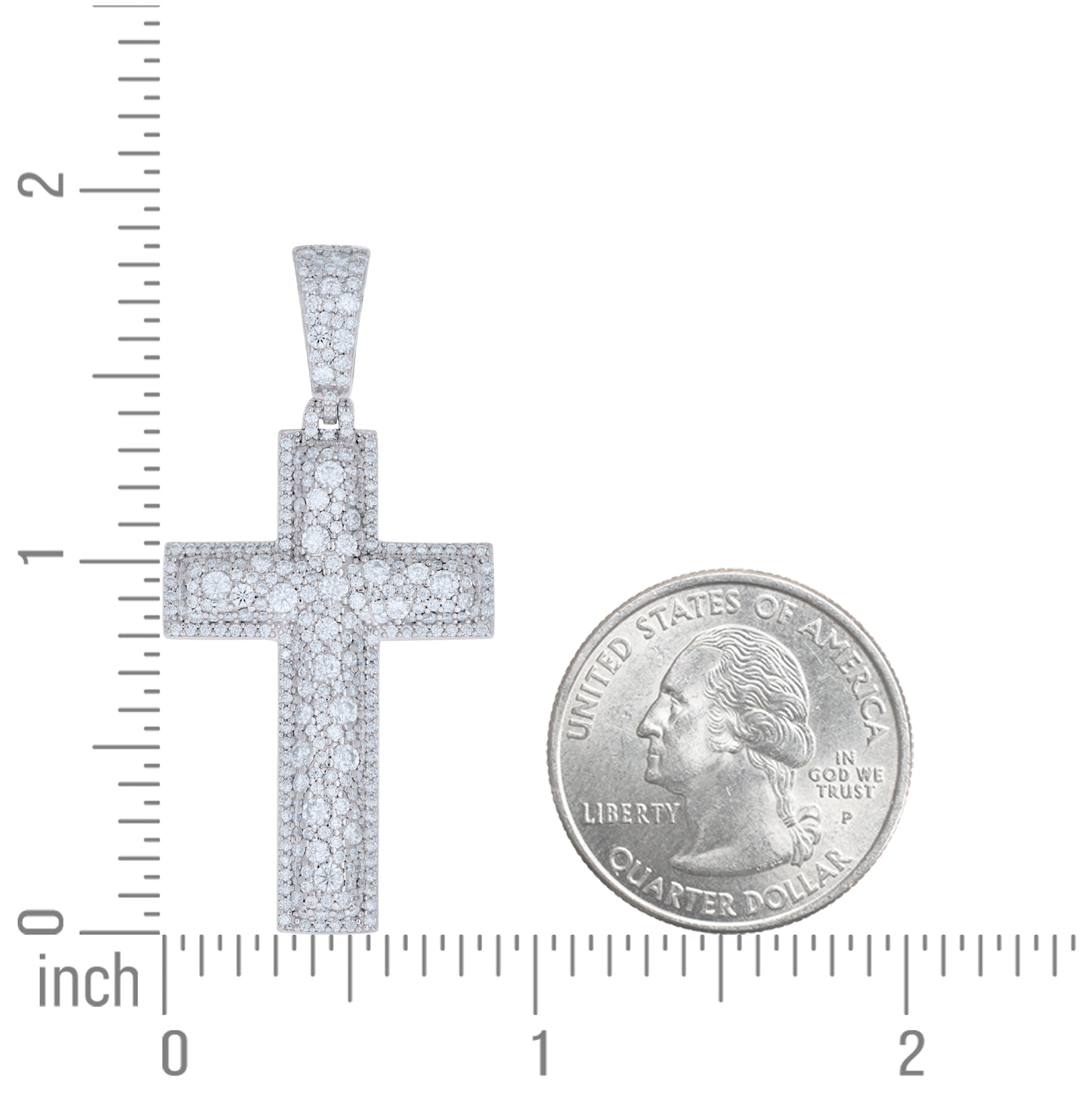 Sterling Silver Mens Moissanite Cross Religious Pendant – Elegant Jewelry Gift for Birthday, Anniversary, Engagement, Wedding