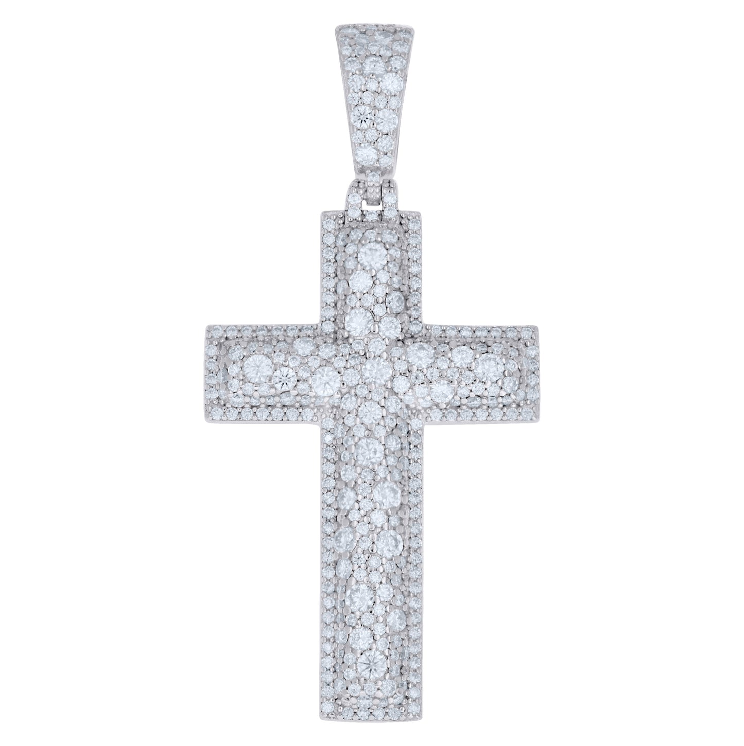 Sterling Silver Mens Moissanite Cross Religious Pendant – Elegant Jewelry Gift for Birthday, Anniversary, Engagement, Wedding