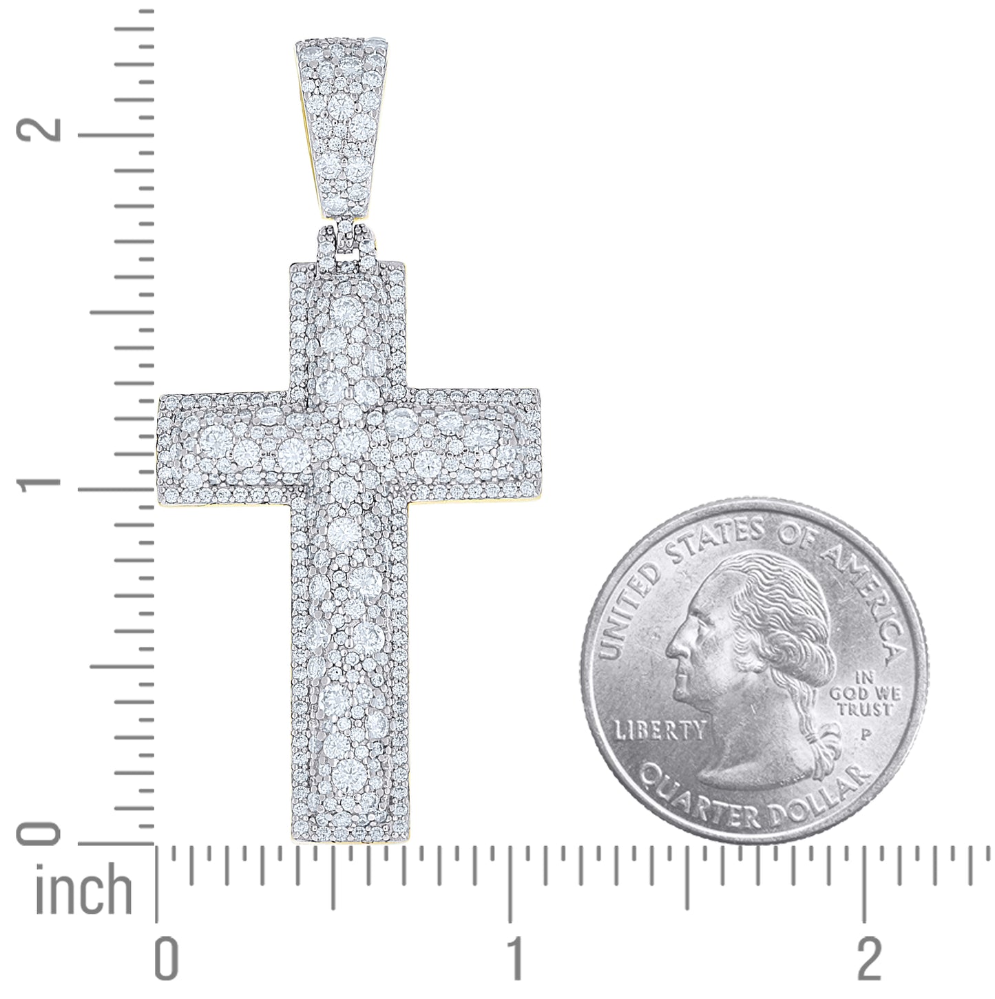Sterling Silver Mens Moissanite Cross Religious Pendant – Elegant Jewelry Gift for Birthday, Anniversary, Engagement, Wedding