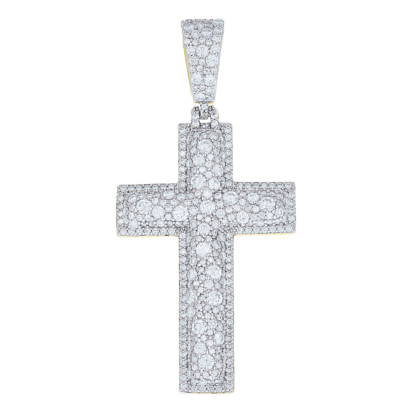 Sterling Silver Mens Moissanite Cross Religious Pendant – Elegant Jewelry Gift for Birthday, Anniversary, Engagement, Wedding