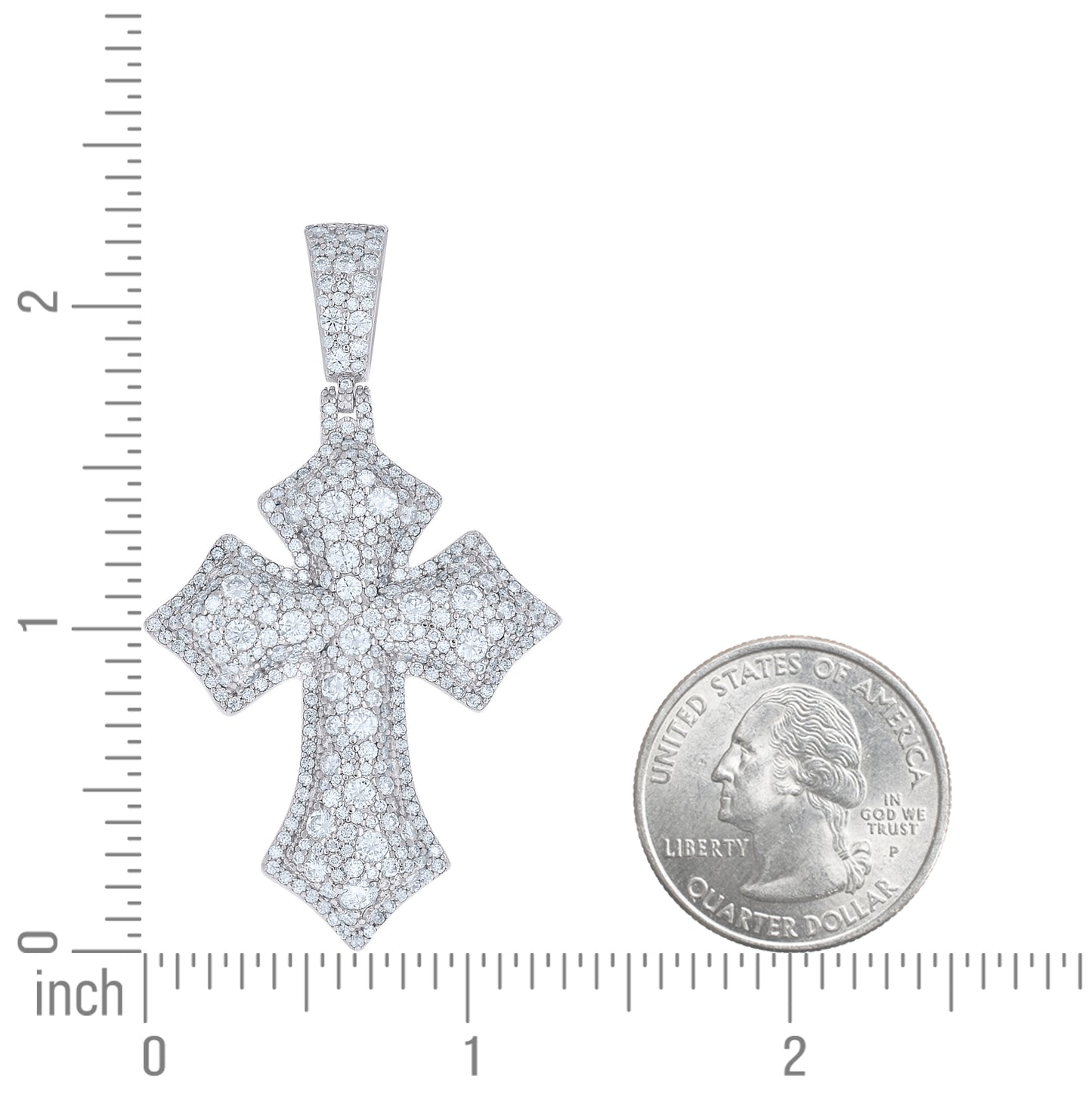 Sterling Silver Mens Moissanite Cross Religious Pendant – Elegant Jewelry Gift for Birthday, Anniversary, Engagement, Wedding
