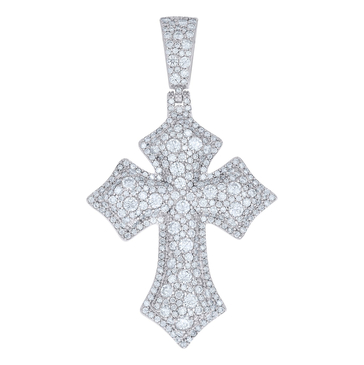 Sterling Silver Mens Moissanite Cross Religious Pendant – Elegant Jewelry Gift for Birthday, Anniversary, Engagement, Wedding