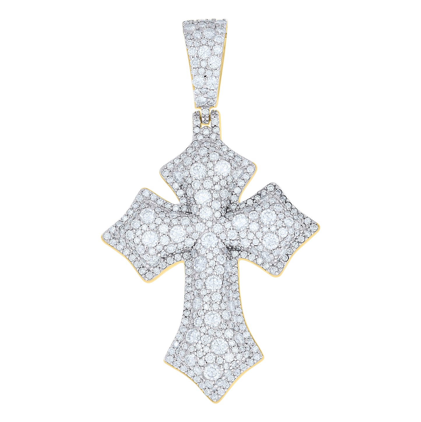 Sterling Silver Mens Moissanite Cross Religious Pendant – Elegant Jewelry Gift for Birthday, Anniversary, Engagement, Wedding