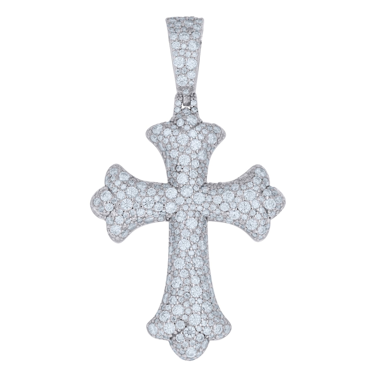 Sterling Silver Mens Moissanite Cross Religious Pendant – Elegant Jewelry Gift for Birthday, Anniversary, Engagement, Wedding