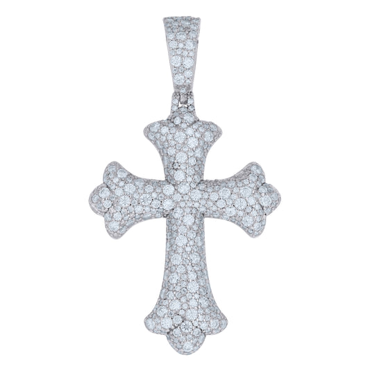 Sterling Silver Mens Moissanite Cross Religious Pendant – Elegant Jewelry Gift for Birthday, Anniversary, Engagement, Wedding