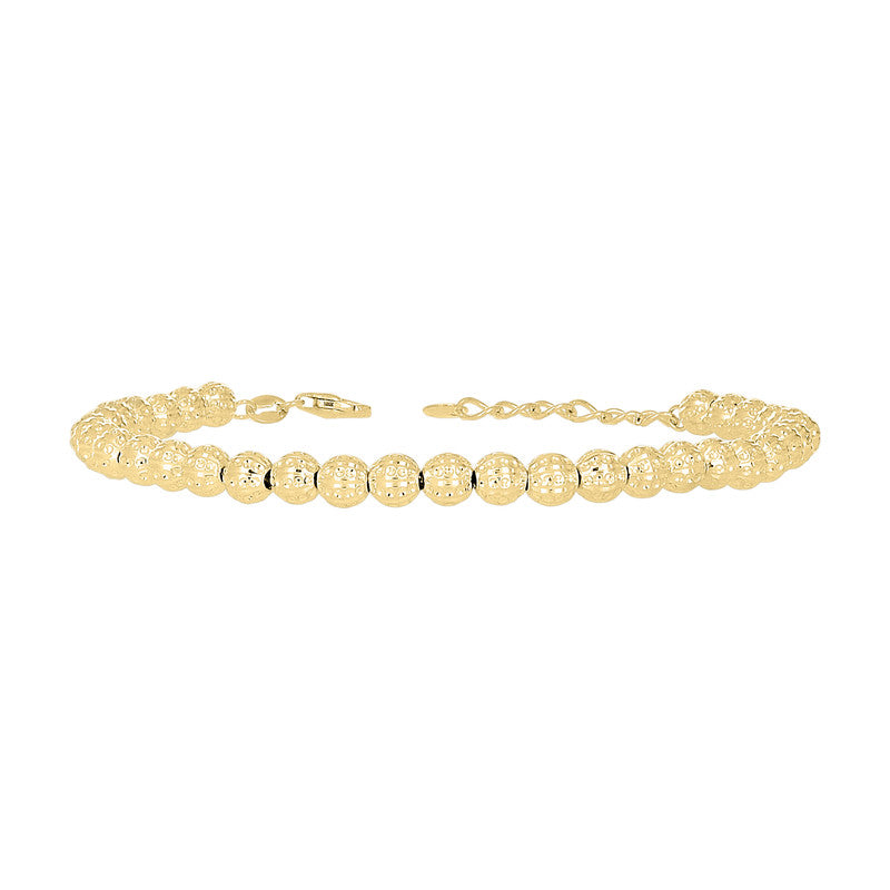 10kt Yellow Gold Womens Beaded Fashion Bracelet Size 8 Inches