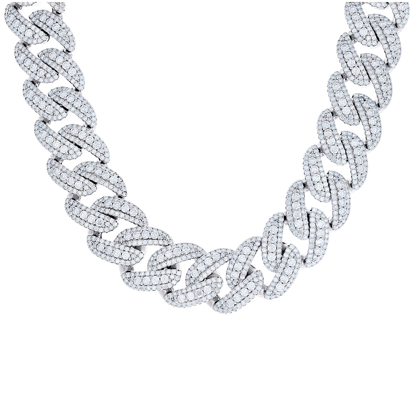 Sterling Silver Unisex Moissanite Miami Cuban Chain Necklace 20mm 22 Inches– Elegant Jewelry Gift for Birthday, Anniversary, Engagement, Wedding