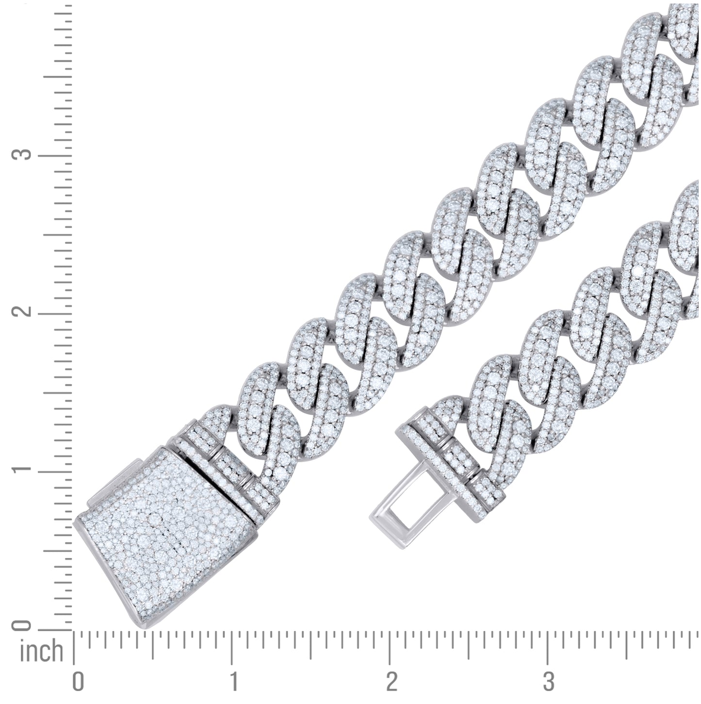Sterling Silver Unisex Moissanite Miami Cuban Chain Necklace 20mm 22 Inches– Elegant Jewelry Gift for Birthday, Anniversary, Engagement, Wedding
