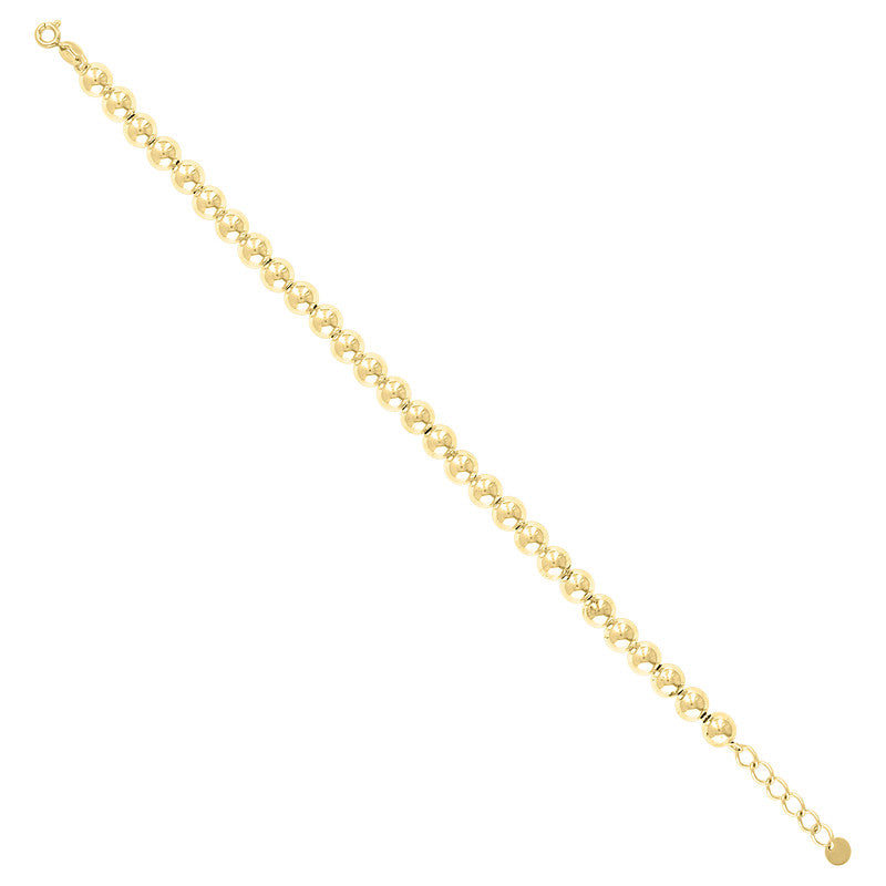 10kt Yellow Gold Womens Beaded Fashion Bracelet Size 8 Inches