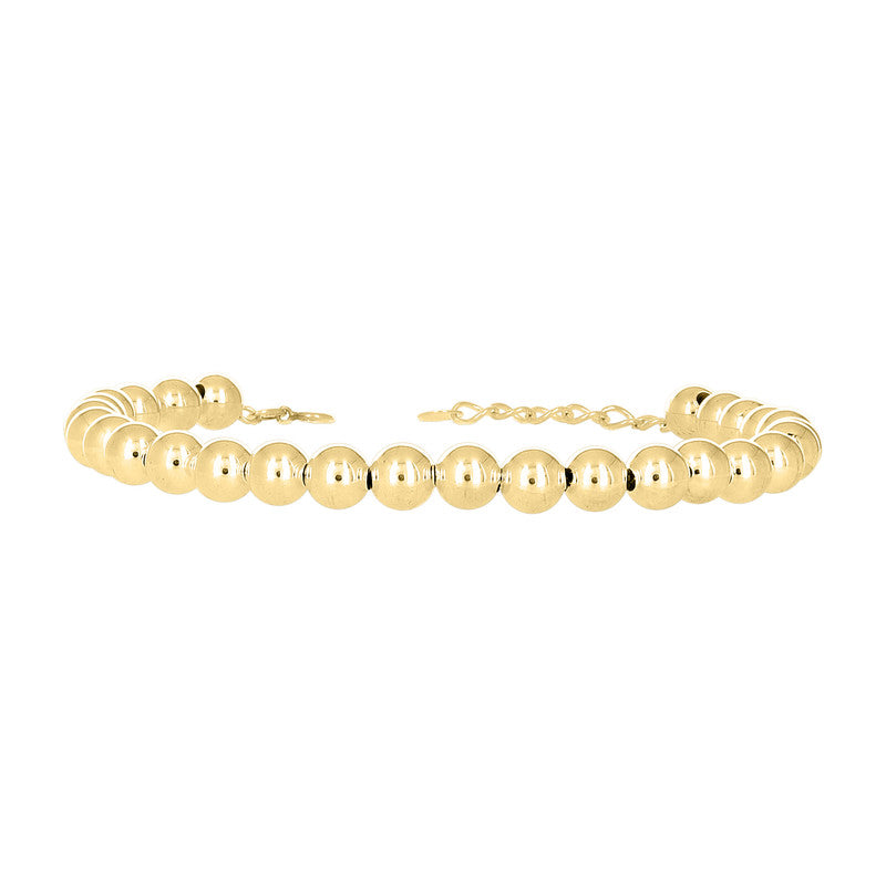 10kt Yellow Gold Womens Beaded Fashion Bracelet Size 8 Inches