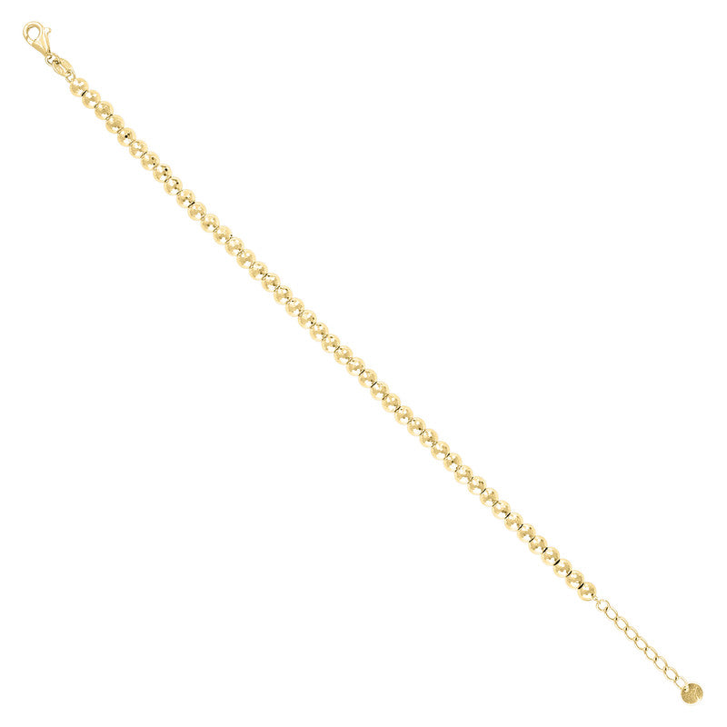 10kt Yellow Gold Womens Beaded Fashion Bracelet Size 8 Inches