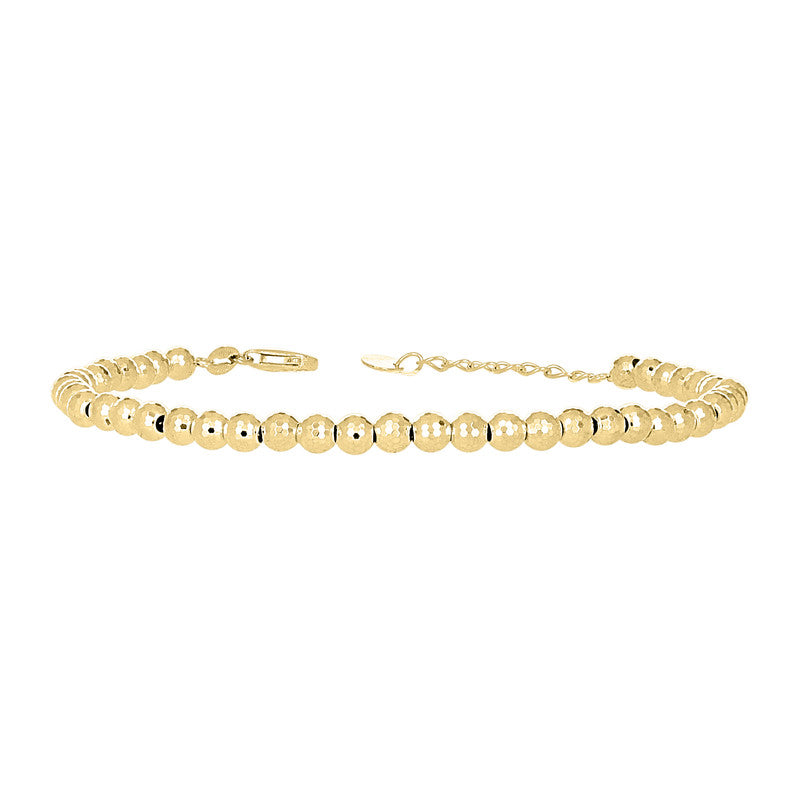 10kt Yellow Gold Womens Beaded Fashion Bracelet Size 8 Inches