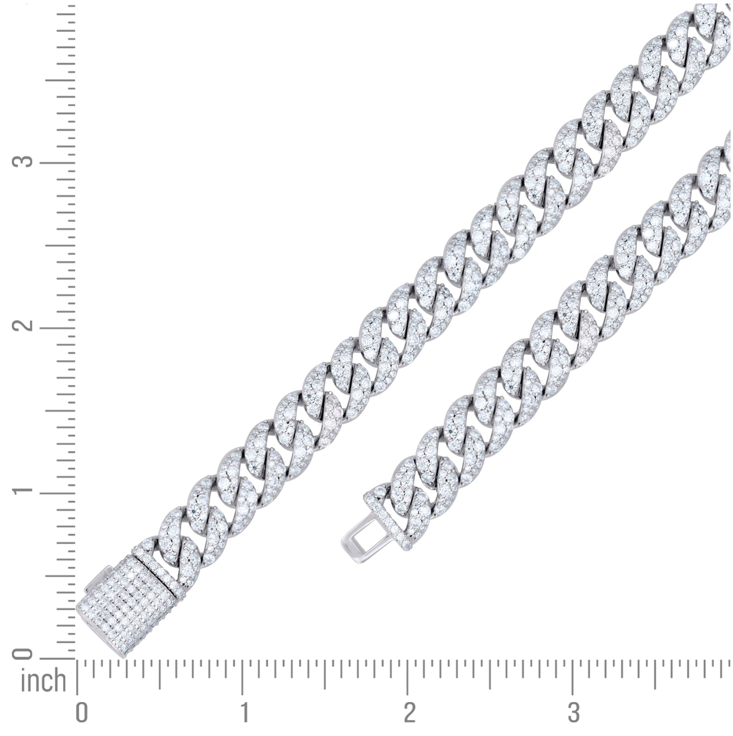 Sterling Silver Unisex Moissanite Miami Cuban Chain Necklace 10mm 18 Inches– Elegant Jewelry Gift for Birthday, Anniversary, Engagement, Wedding