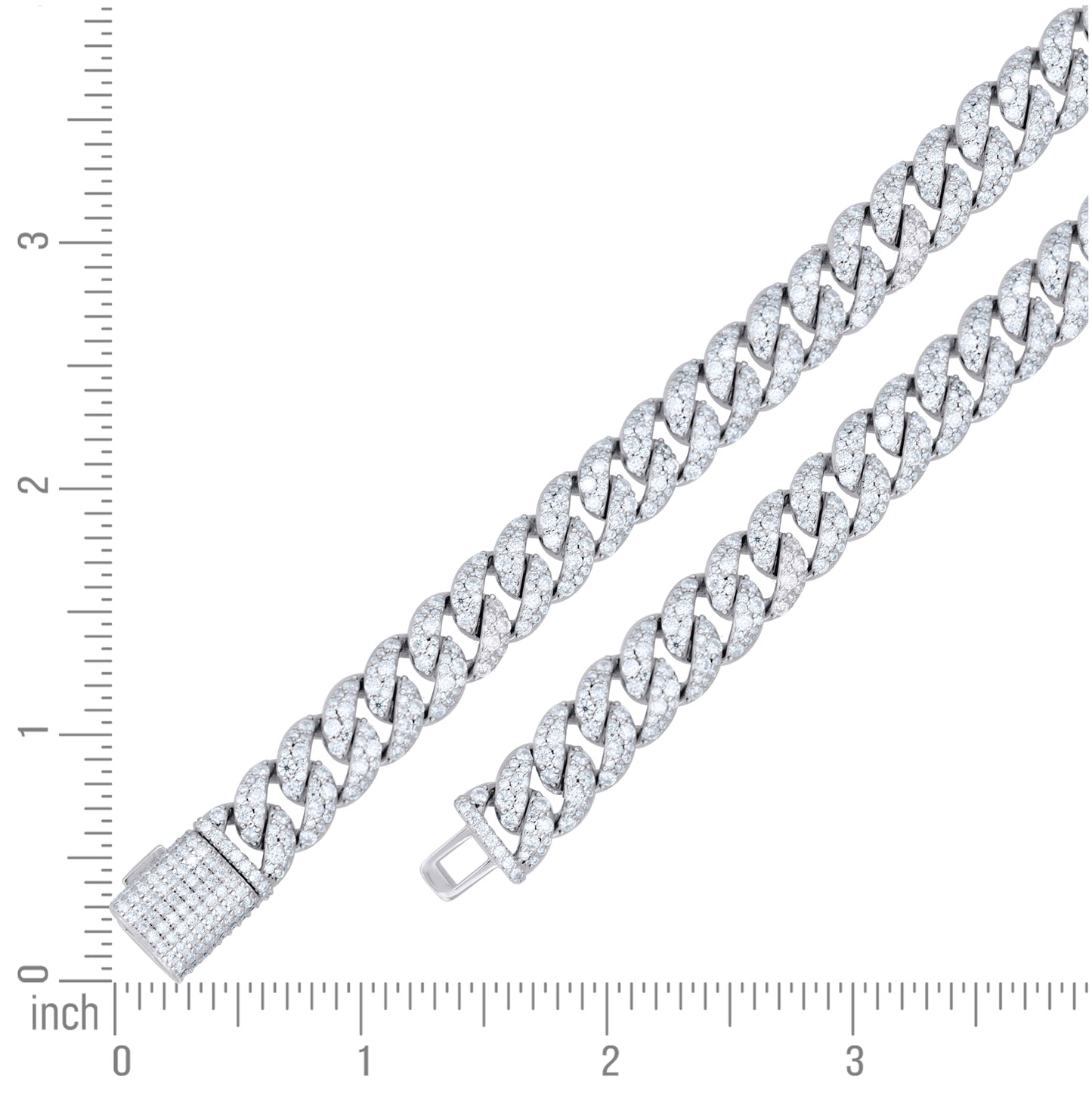 Sterling Silver Unisex Moissanite Miami Cuban Chain Necklace 10mm 18 Inches– Elegant Jewelry Gift for Birthday, Anniversary, Engagement, Wedding