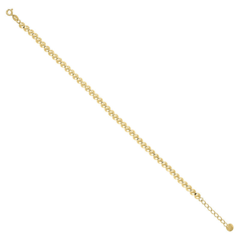10kt Yellow Gold Womens Beaded Fashion Bracelet Size 8 Inches