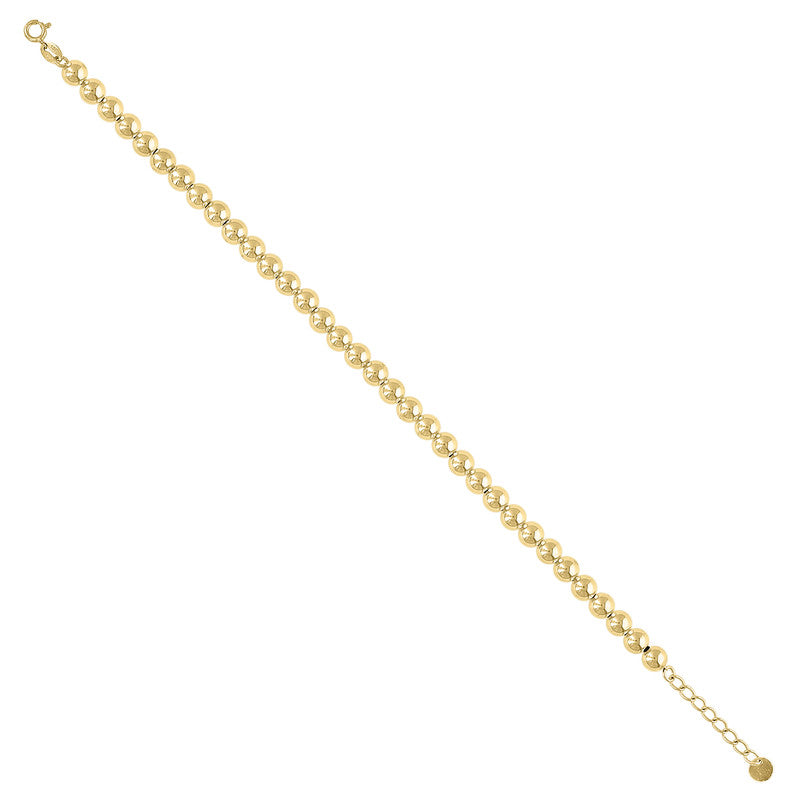 10kt Yellow Gold Womens Beaded Fashion Bracelet Size 8 Inches