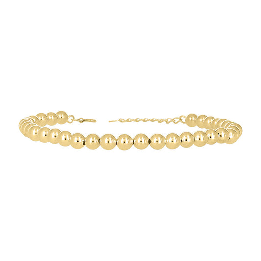 10kt Yellow Gold Womens Beaded Fashion Bracelet Size 8 Inches