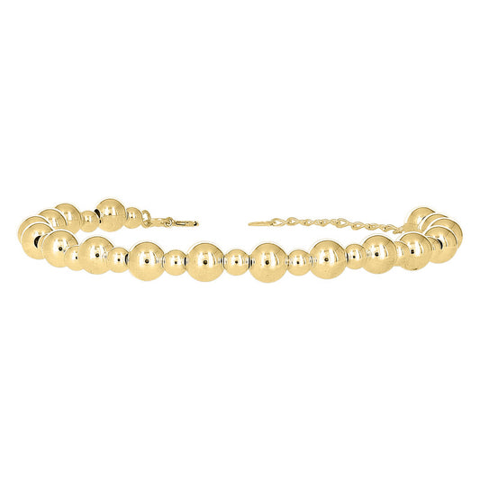 10kt Yellow Gold Womens Beaded Fashion Bracelet Size 8 Inches