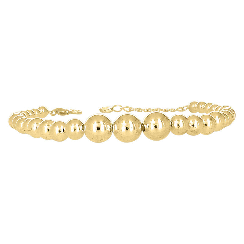 10kt Yellow Gold Womens Beaded Fashion Bracelet Size 8 Inches