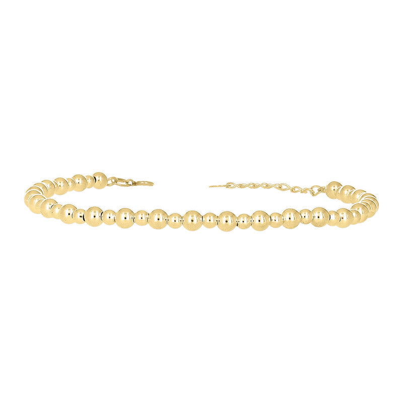 10kt Yellow Gold Womens Beaded Fashion Bracelet Size 8 Inches