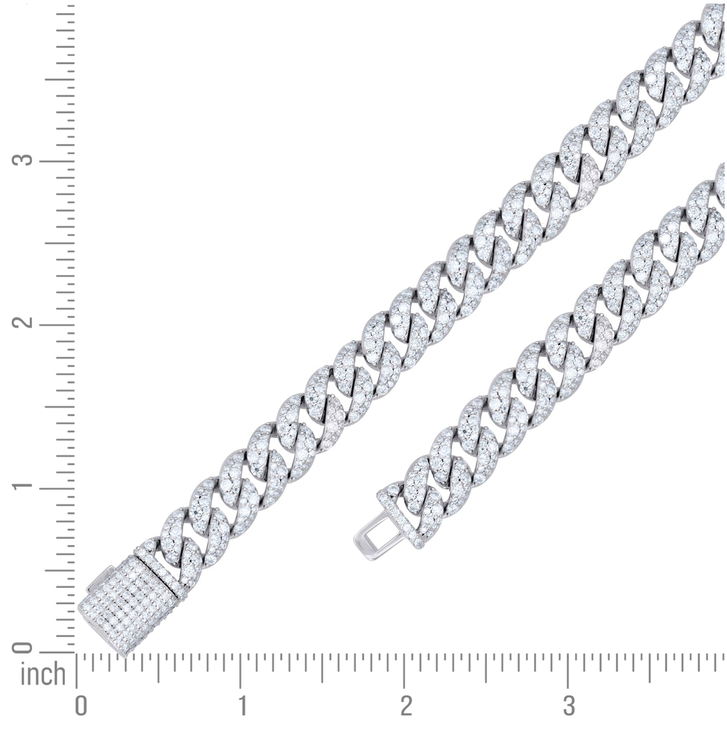 Sterling Silver Unisex Moissanite Miami Cuban Chain Necklace 10mm 18 Inches– Elegant Jewelry Gift for Birthday, Anniversary, Engagement, Wedding