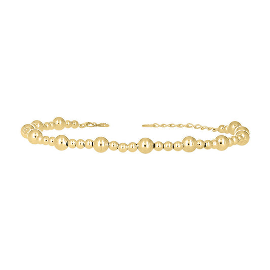 10kt Yellow Gold Womens Beaded Fashion Bracelet Size 8 Inches