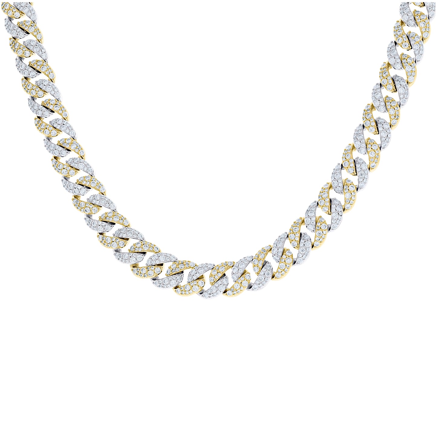 Sterling Silver Unisex Moissanite Miami Cuban Chain Necklace 10mm 18 Inches– Elegant Jewelry Gift for Birthday, Anniversary, Engagement, Wedding