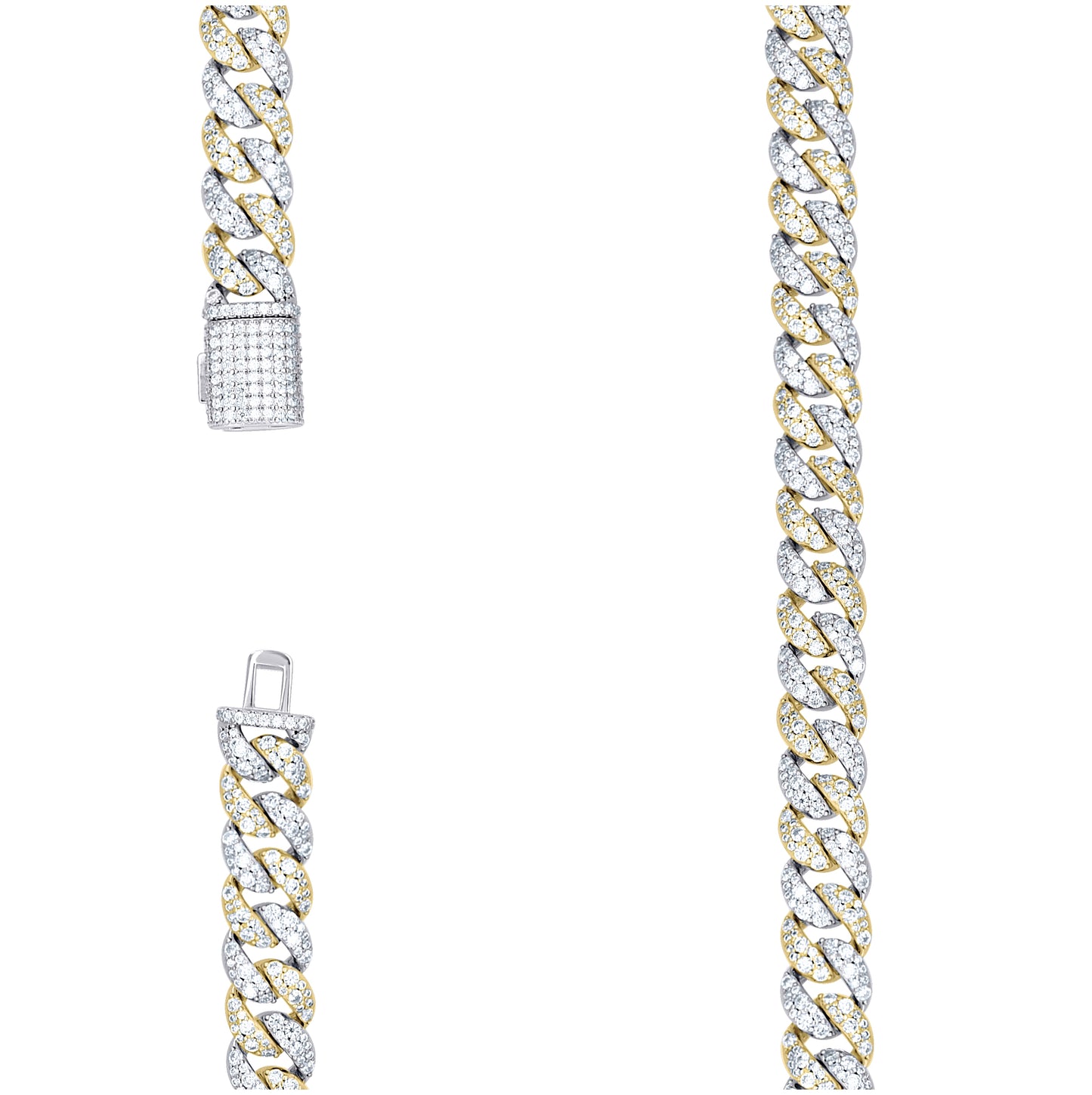 Sterling Silver Unisex Moissanite Miami Cuban Chain Necklace 10mm 18 Inches– Elegant Jewelry Gift for Birthday, Anniversary, Engagement, Wedding