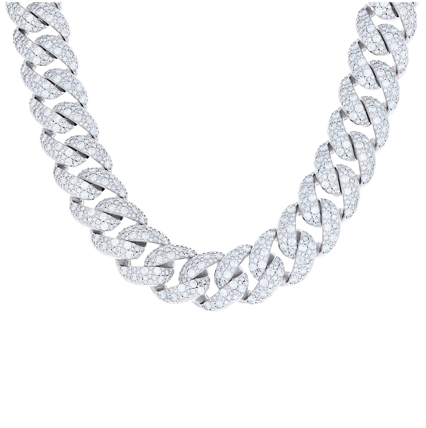 Sterling Silver Unisex Moissanite Miami Cuban Chain Necklace 10mm 18 Inches– Elegant Jewelry Gift for Birthday, Anniversary, Engagement, Wedding