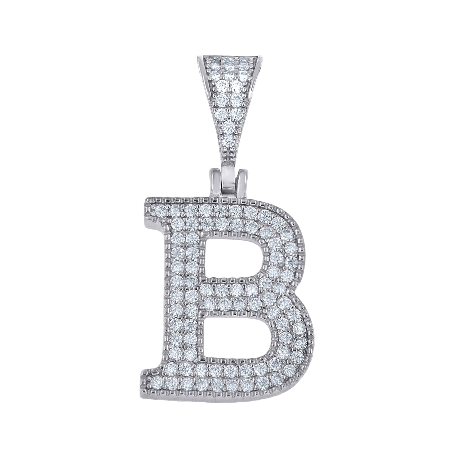 Sterling Silver Unisex Moissanite Initial Letter A Charm Pendant – Elegant Jewelry Gift for Birthday, Anniversary, Engagement, Wedding