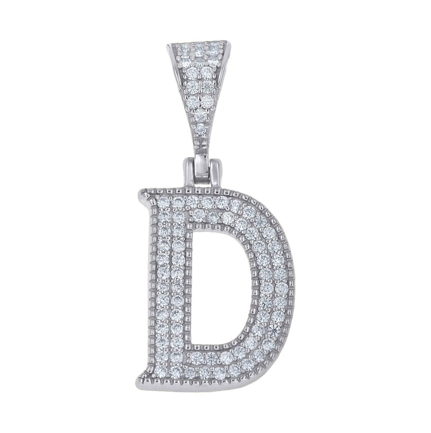 Sterling Silver Unisex Moissanite Initial Letter A Charm Pendant – Elegant Jewelry Gift for Birthday, Anniversary, Engagement, Wedding