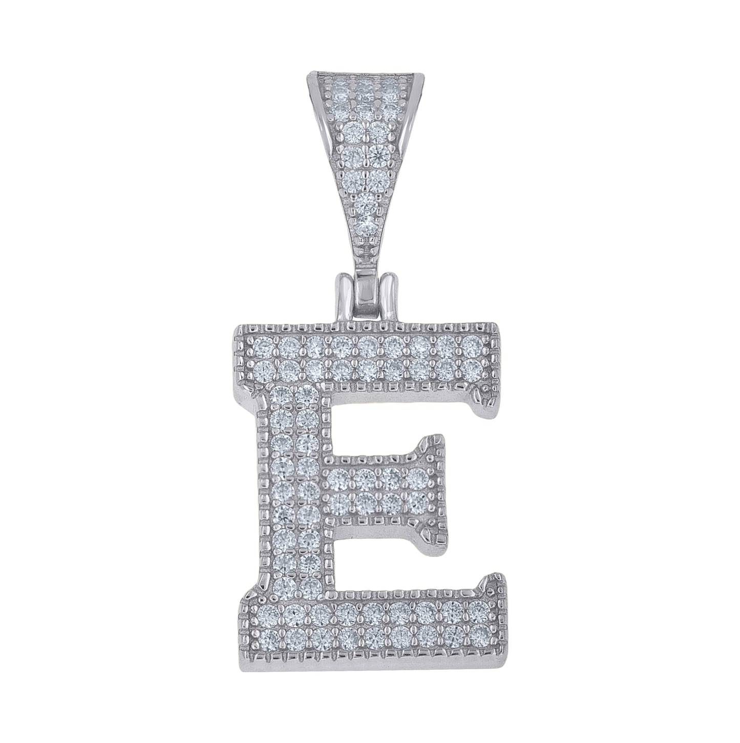Sterling Silver Unisex Moissanite Initial Letter A Charm Pendant – Elegant Jewelry Gift for Birthday, Anniversary, Engagement, Wedding