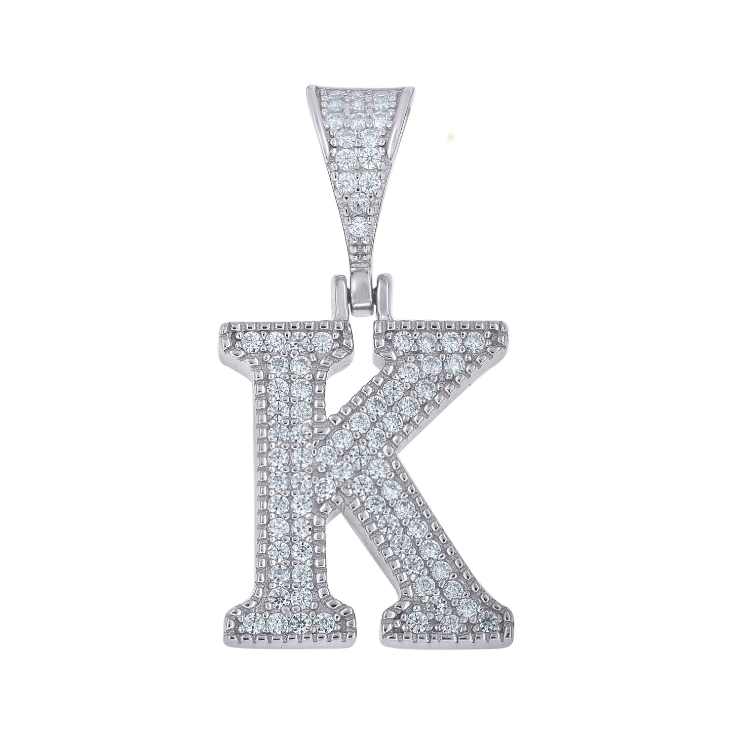 Sterling Silver Unisex Moissanite Initial Letter A Charm Pendant – Elegant Jewelry Gift for Birthday, Anniversary, Engagement, Wedding