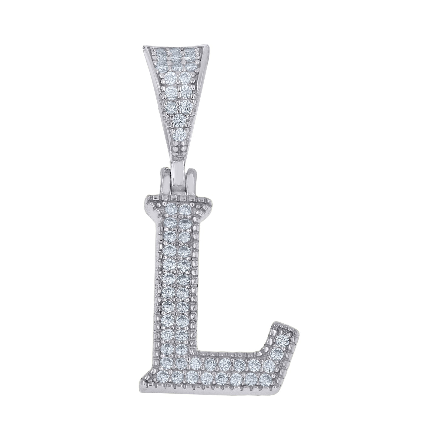 Sterling Silver Unisex Moissanite Initial Letter A Charm Pendant – Elegant Jewelry Gift for Birthday, Anniversary, Engagement, Wedding