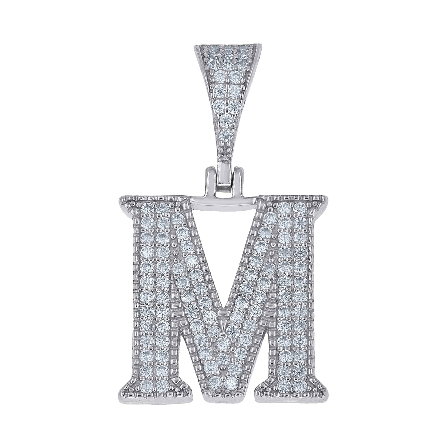 Sterling Silver Unisex Moissanite Initial Letter A Charm Pendant – Elegant Jewelry Gift for Birthday, Anniversary, Engagement, Wedding