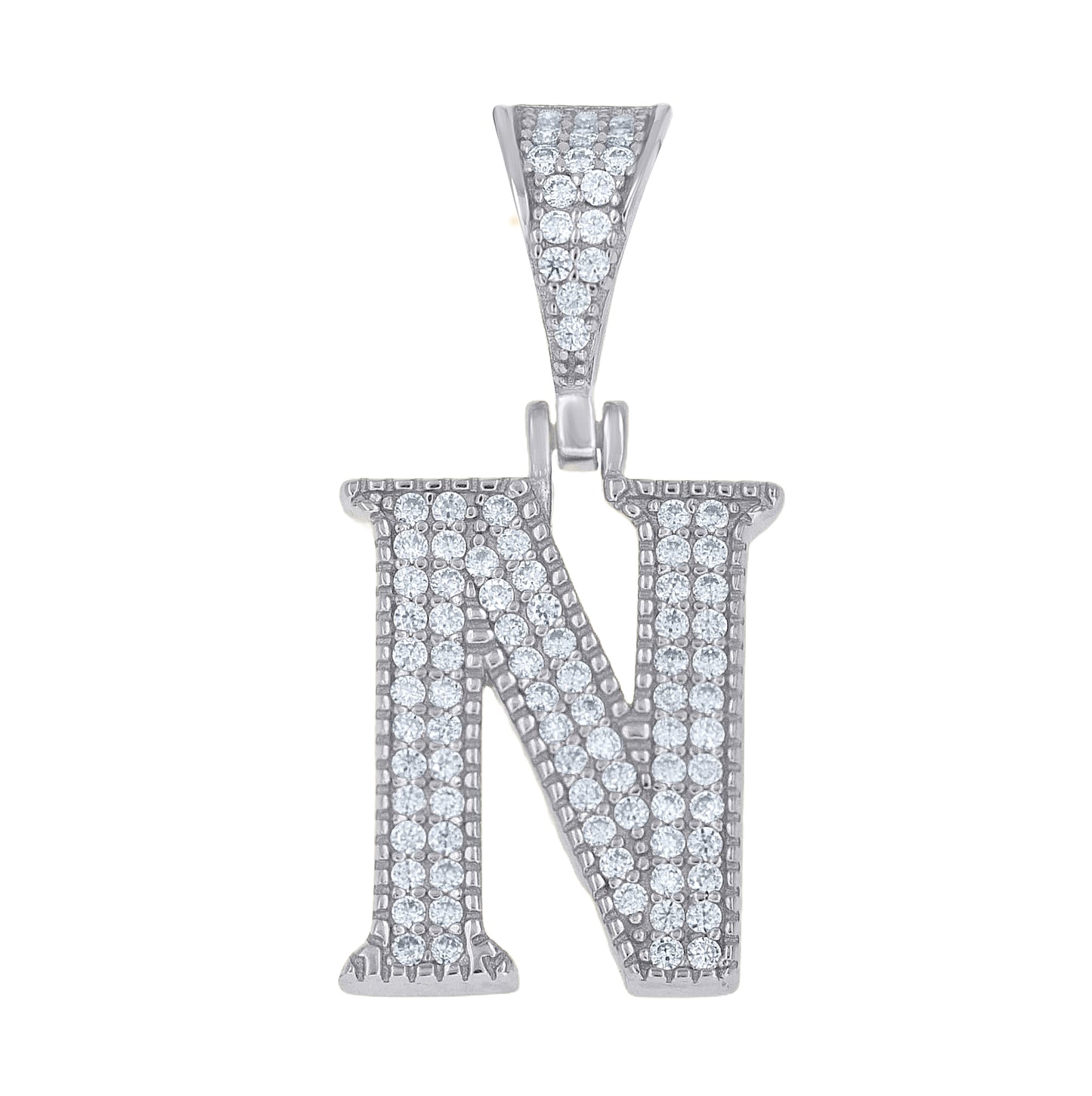 Sterling Silver Unisex Moissanite Initial Letter A Charm Pendant – Elegant Jewelry Gift for Birthday, Anniversary, Engagement, Wedding