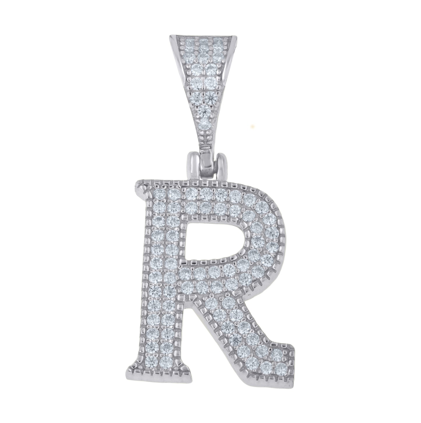Sterling Silver Unisex Moissanite Initial Letter A Charm Pendant – Elegant Jewelry Gift for Birthday, Anniversary, Engagement, Wedding
