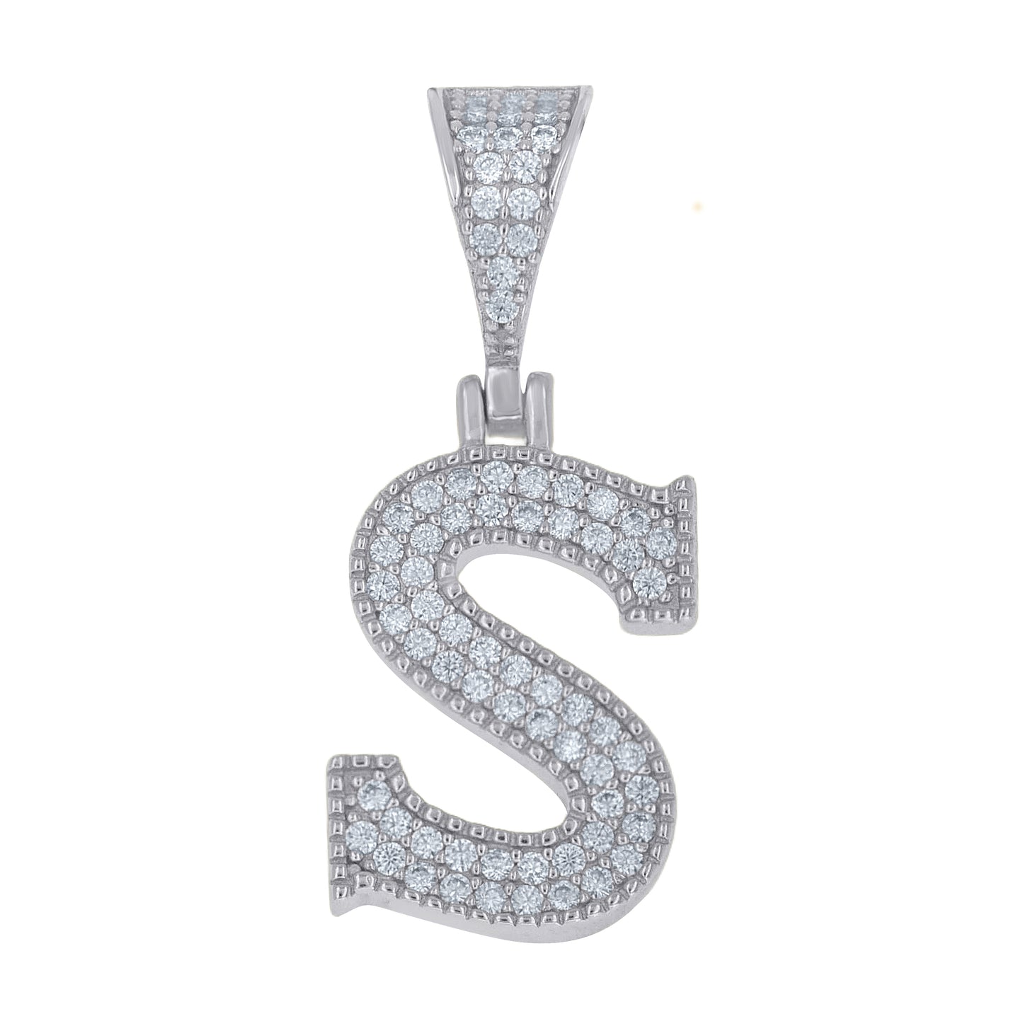 Sterling Silver Unisex Moissanite Initial Letter A Charm Pendant – Elegant Jewelry Gift for Birthday, Anniversary, Engagement, Wedding