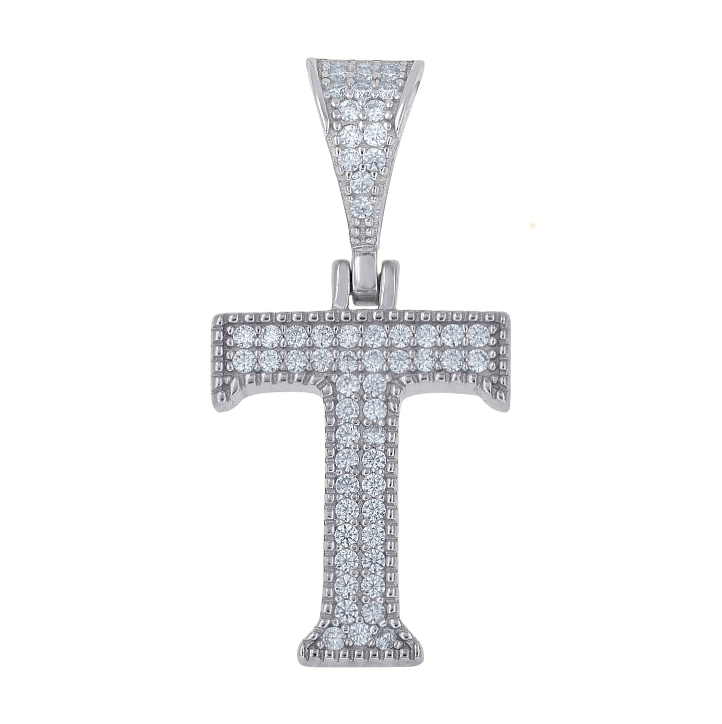 Sterling Silver Unisex Moissanite Initial Letter A Charm Pendant – Elegant Jewelry Gift for Birthday, Anniversary, Engagement, Wedding