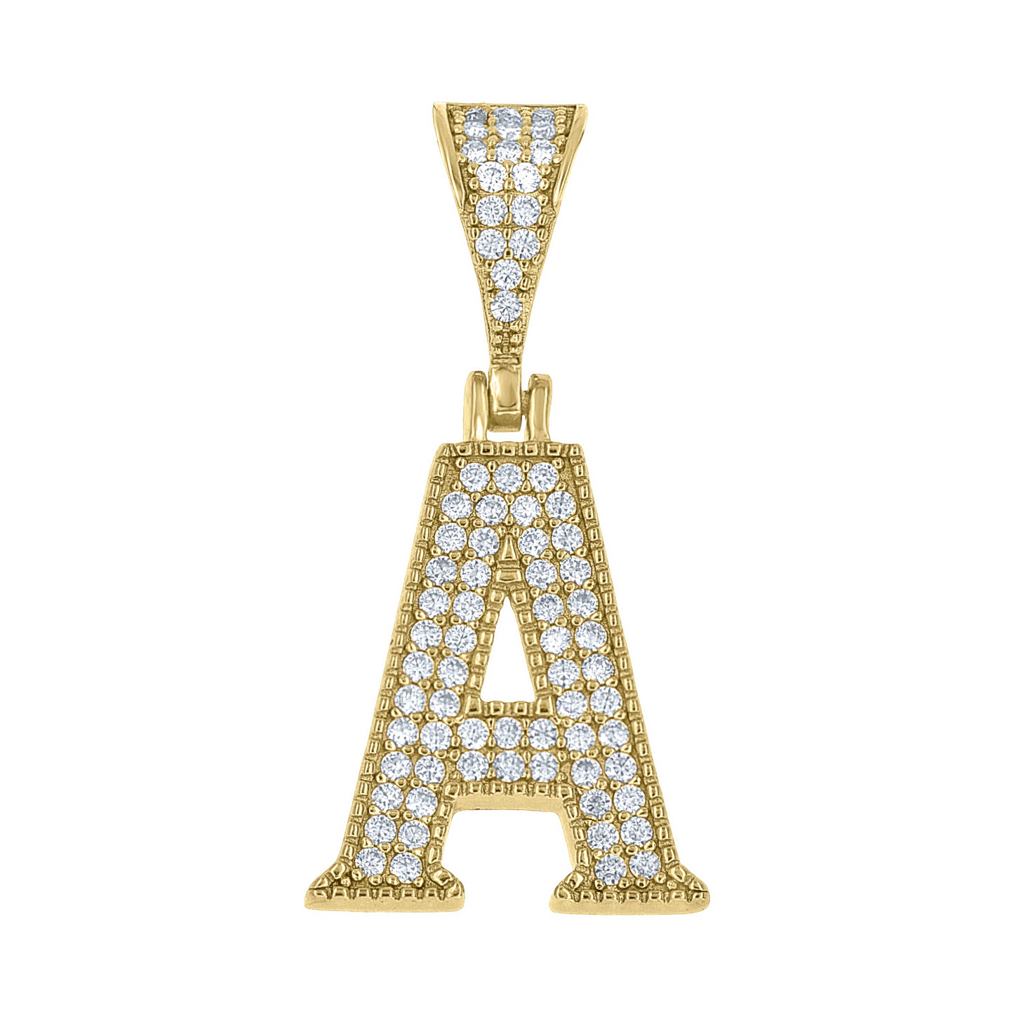Sterling Silver Unisex Moissanite Initial Letter A Charm Pendant – Elegant Jewelry Gift for Birthday, Anniversary, Engagement, Wedding