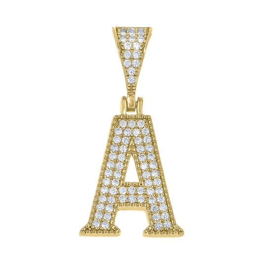 Sterling Silver Unisex Moissanite Initial Letter A Charm Pendant – Elegant Jewelry Gift for Birthday, Anniversary, Engagement, Wedding