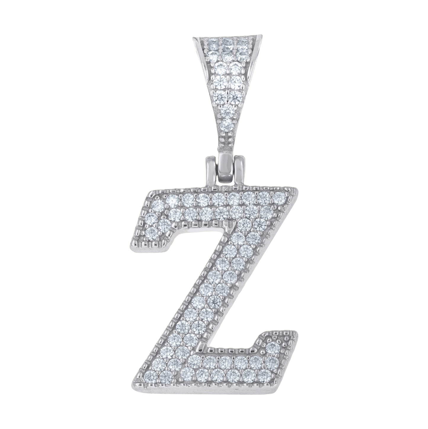 Sterling Silver Unisex Moissanite Initial Letter A Charm Pendant – Elegant Jewelry Gift for Birthday, Anniversary, Engagement, Wedding
