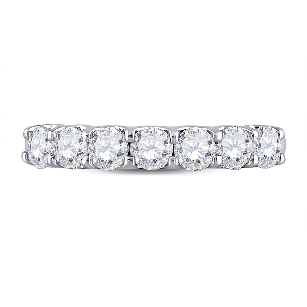 14K White Gold Womens Round Diamond Classic Anniversary Band Ring 1 Cttw, Womens Size: 5-10